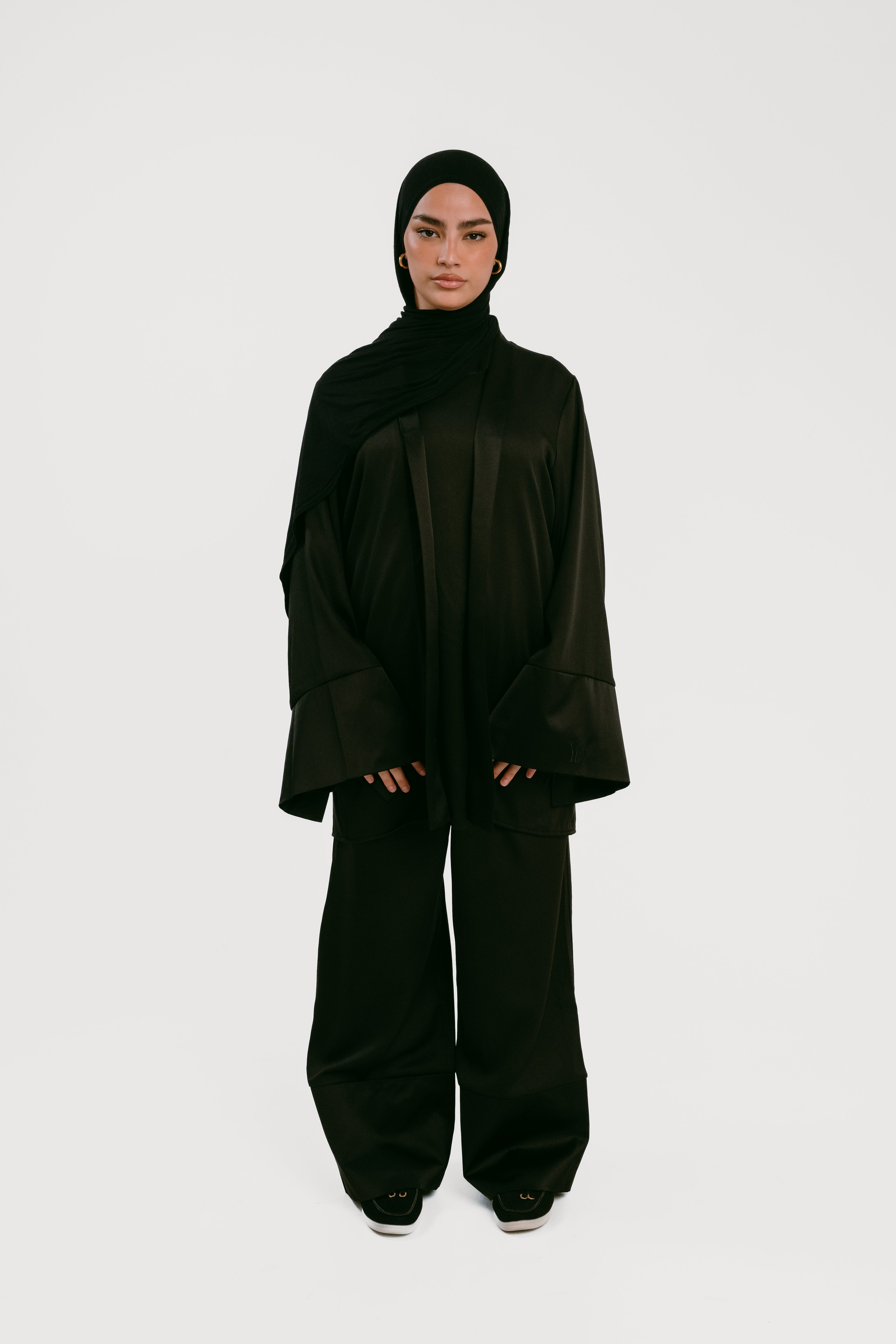 SHORT KIMONO BLACK 3 PIEZAS